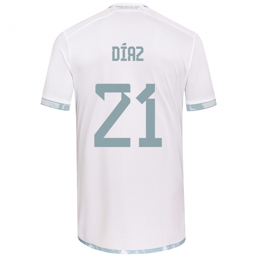 Enfant Maillot Marcelo Díaz #21 Blanc Gris Tenues Extérieur 2024/25 T-Shirt Suisse