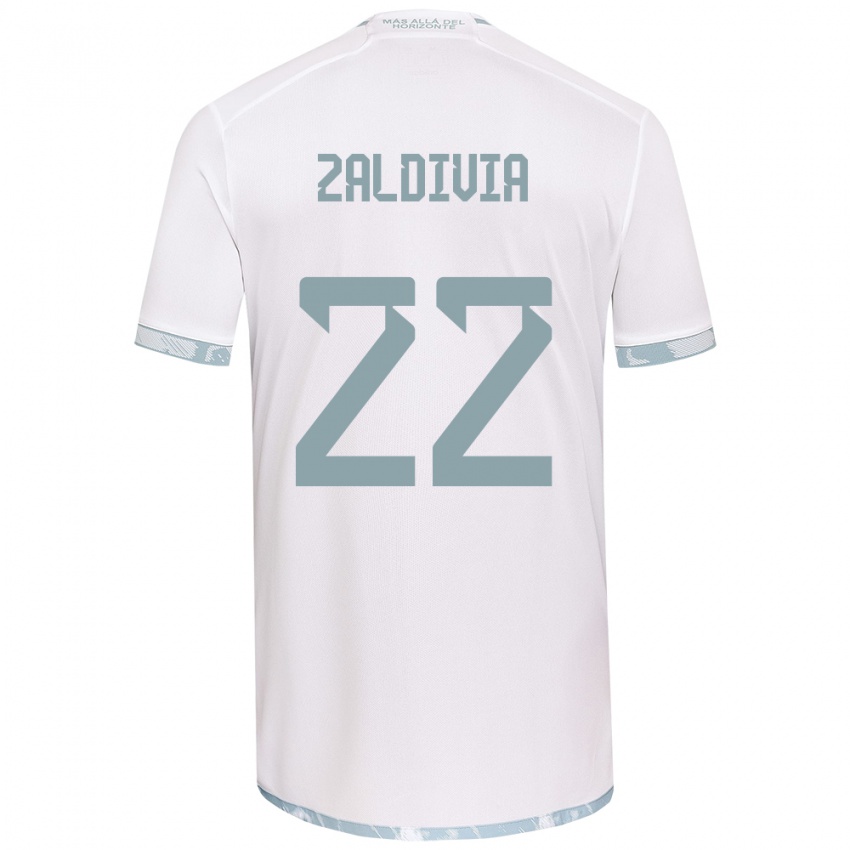 Kinder Matías Zaldivia #22 Weiß Grau Auswärtstrikot Trikot 2024/25 T-Shirt Schweiz