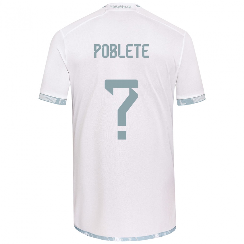 Enfant Maillot José Poblete #0 Blanc Gris Tenues Extérieur 2024/25 T-Shirt Suisse