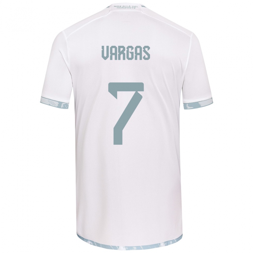 Enfant Maillot Jeisson Vargas #7 Blanc Gris Tenues Extérieur 2024/25 T-Shirt Suisse