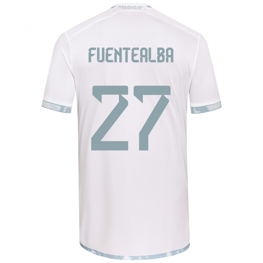 Kinder Jeison Fuentealba #27 Weiß Grau Auswärtstrikot Trikot 2024/25 T-Shirt Schweiz