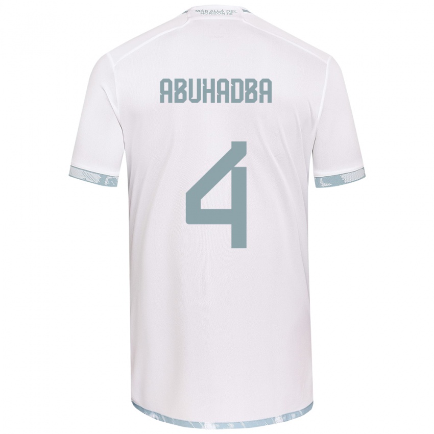 Kinder Zacarías Abuhadba #4 Weiß Grau Auswärtstrikot Trikot 2024/25 T-Shirt Schweiz