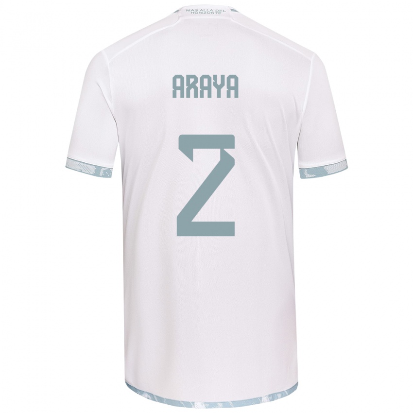 Kinder Fernanda Araya #2 Weiß Grau Auswärtstrikot Trikot 2024/25 T-Shirt Schweiz