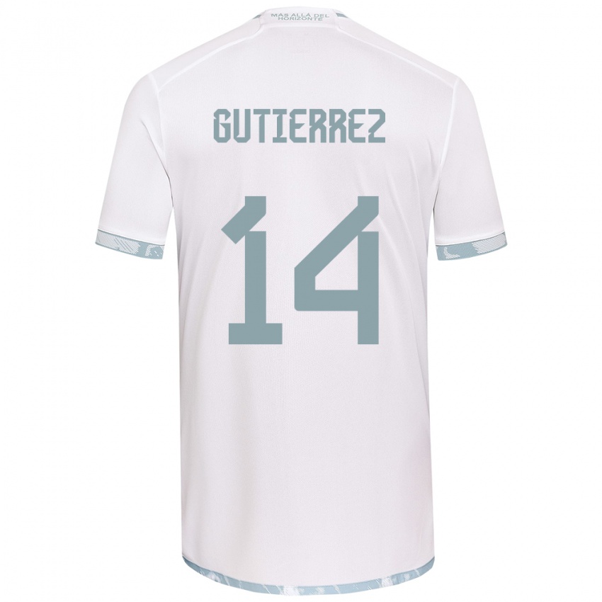 Enfant Maillot Ana Gutiérrez #14 Blanc Gris Tenues Extérieur 2024/25 T-Shirt Suisse