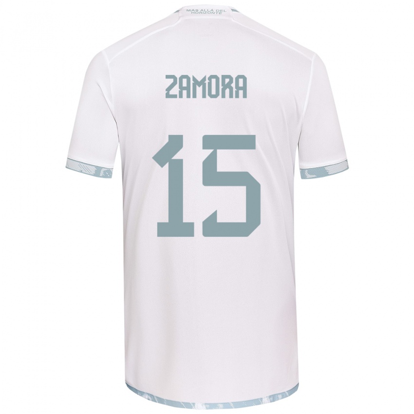 Kinder Daniela Zamora #15 Weiß Grau Auswärtstrikot Trikot 2024/25 T-Shirt Schweiz