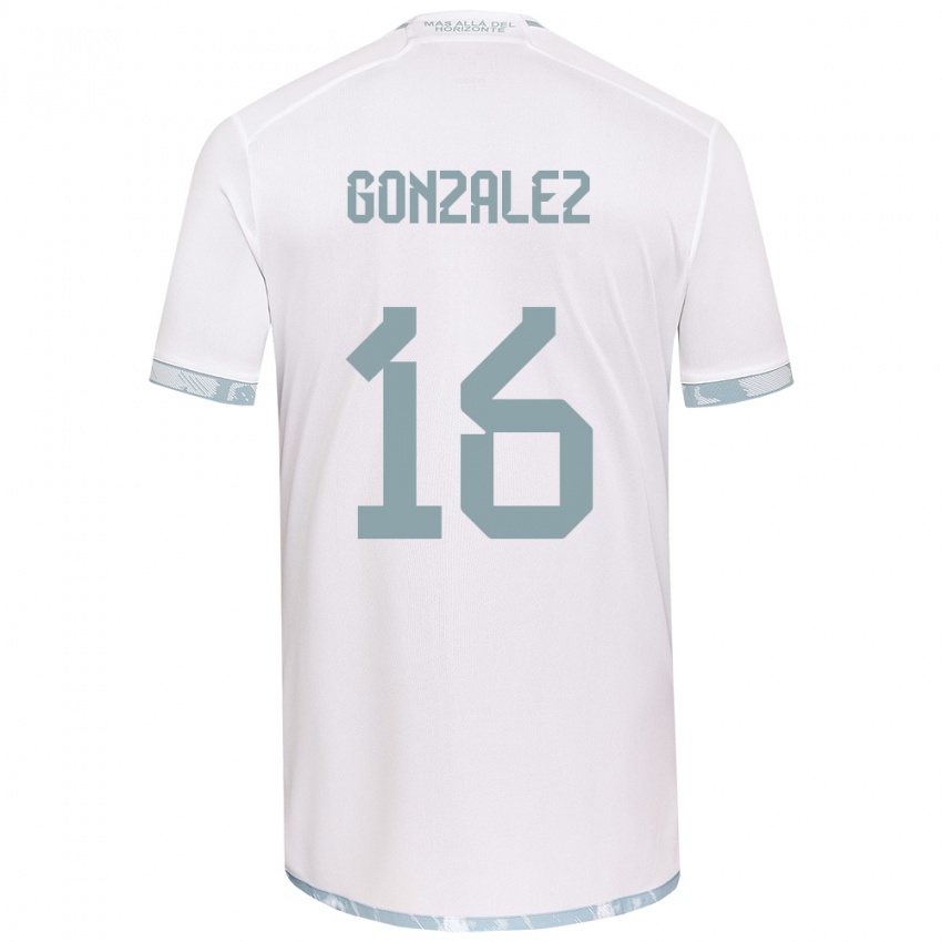 Enfant Maillot Monserratt González #16 Blanc Gris Tenues Extérieur 2024/25 T-Shirt Suisse