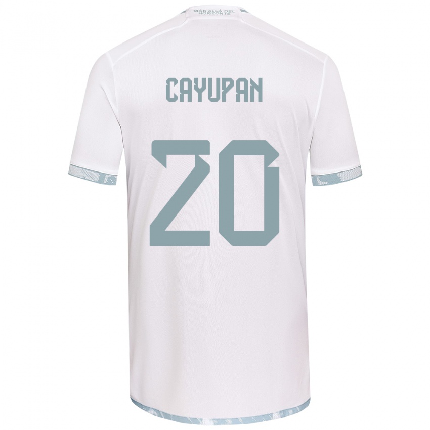 Enfant Maillot Natalia Cayupán #20 Blanc Gris Tenues Extérieur 2024/25 T-Shirt Suisse