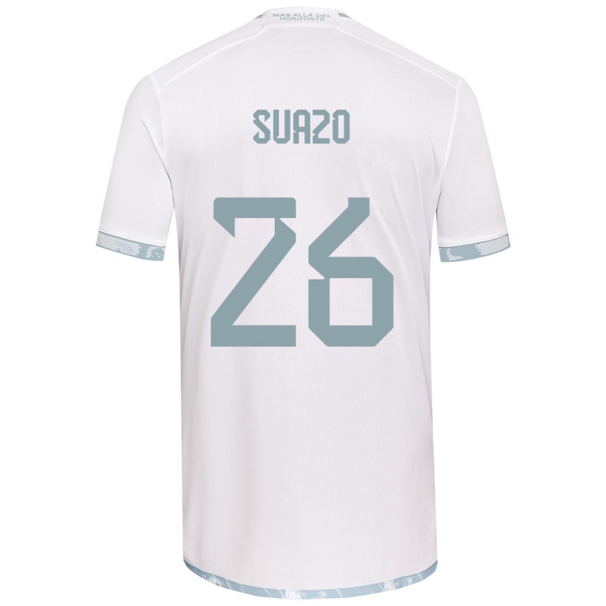 Kinder Gretzel Suazo #26 Weiß Grau Auswärtstrikot Trikot 2024/25 T-Shirt Schweiz