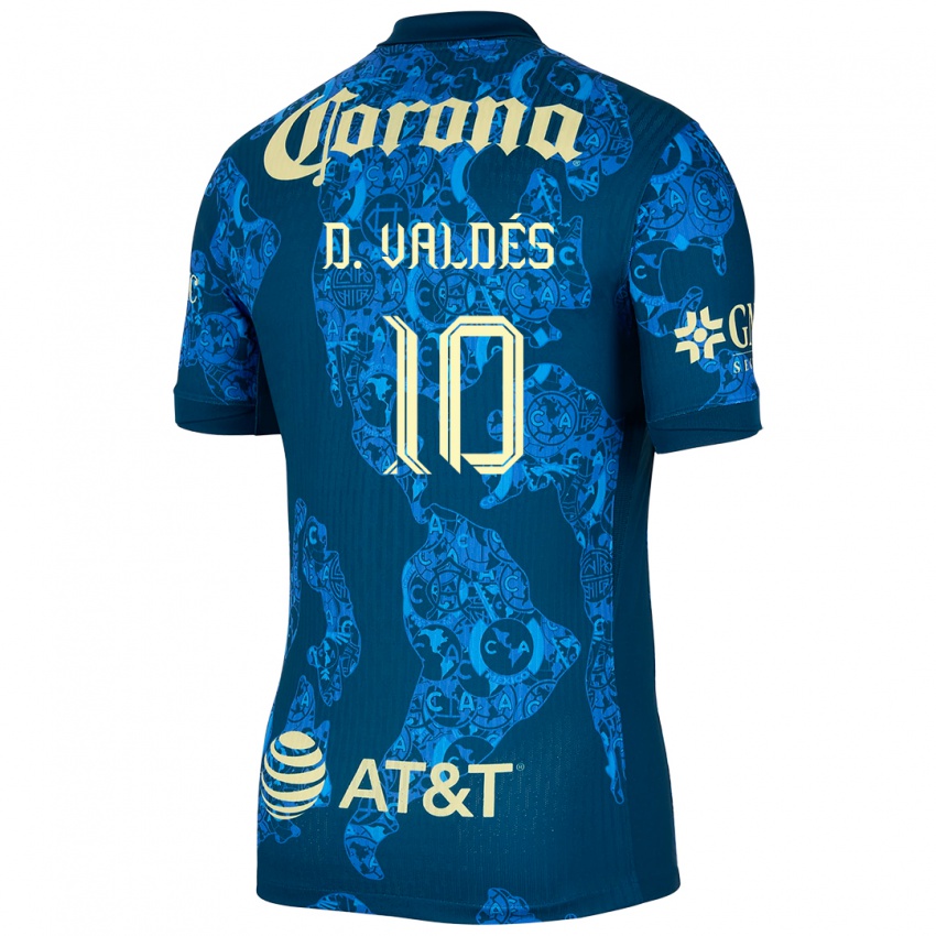 Kinder Diego Valdés #10 Blau Gelb Auswärtstrikot Trikot 2024/25 T-Shirt Schweiz