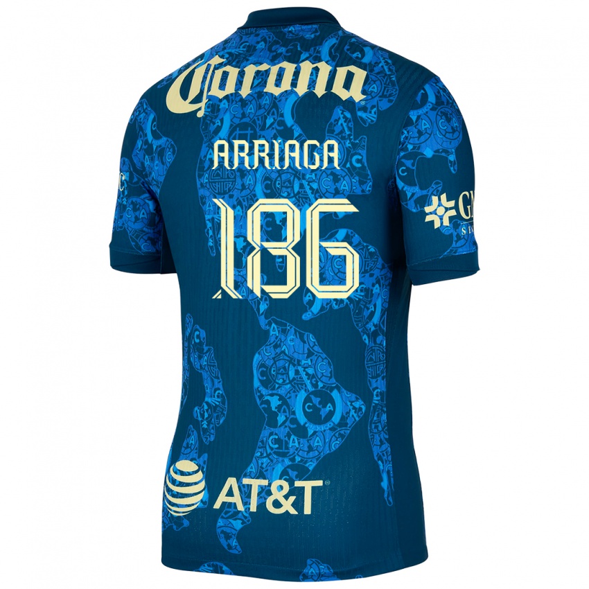 Kinder Diego Arriaga #186 Blau Gelb Auswärtstrikot Trikot 2024/25 T-Shirt Schweiz