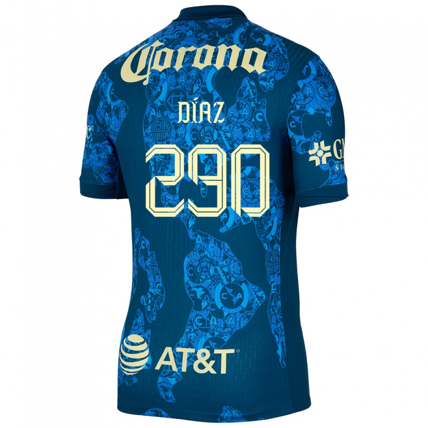 Kinder Julio Díaz #290 Blau Gelb Auswärtstrikot Trikot 2024/25 T-Shirt Schweiz