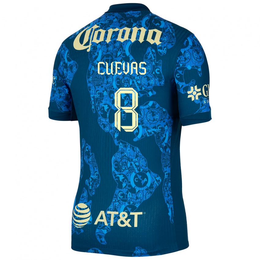 Kinder Casandra Cuevas #8 Blau Gelb Auswärtstrikot Trikot 2024/25 T-Shirt Schweiz