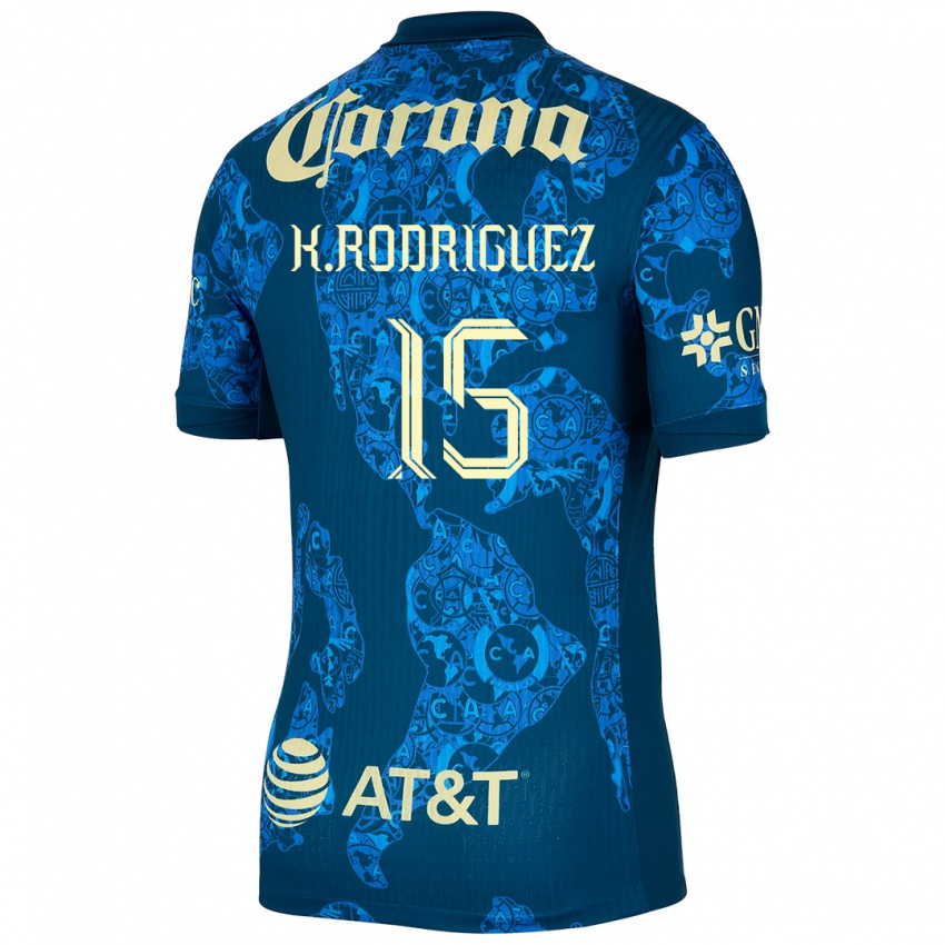 Kinder Kimberly Rodriguez #15 Blau Gelb Auswärtstrikot Trikot 2024/25 T-Shirt Schweiz