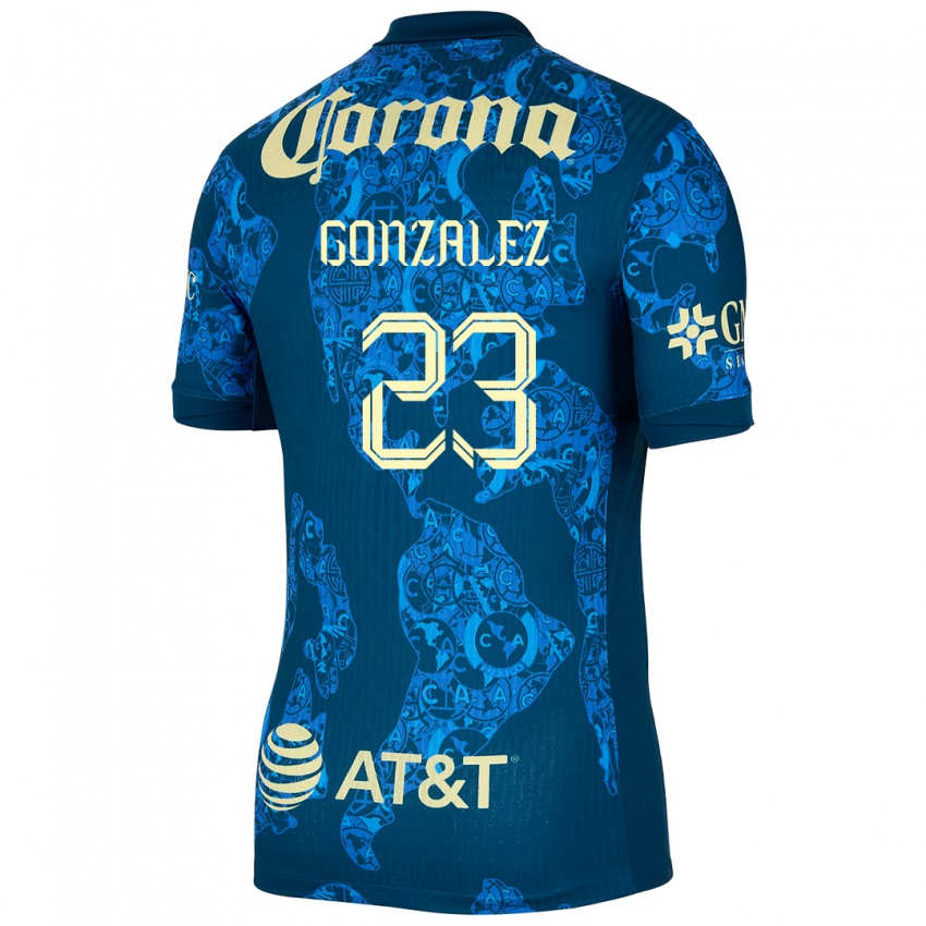 Kinder Itzel Gonzalez #23 Blau Gelb Auswärtstrikot Trikot 2024/25 T-Shirt Schweiz