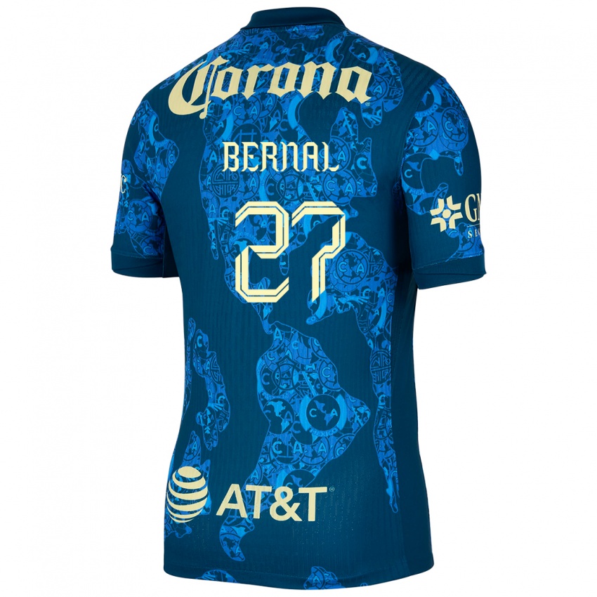 Kinder Mayra Pelayo Bernal #27 Blau Gelb Auswärtstrikot Trikot 2024/25 T-Shirt Schweiz