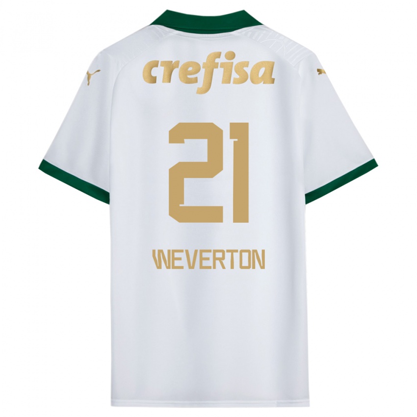 Kinder Weverton #21 Weiß Grün Auswärtstrikot Trikot 2024/25 T-Shirt Schweiz