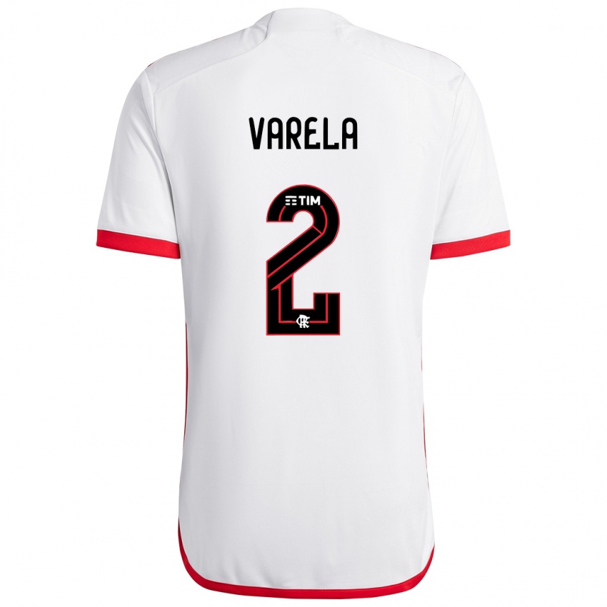 Kinder Guillermo Varela #2 Weiß Rot Auswärtstrikot Trikot 2024/25 T-Shirt Schweiz