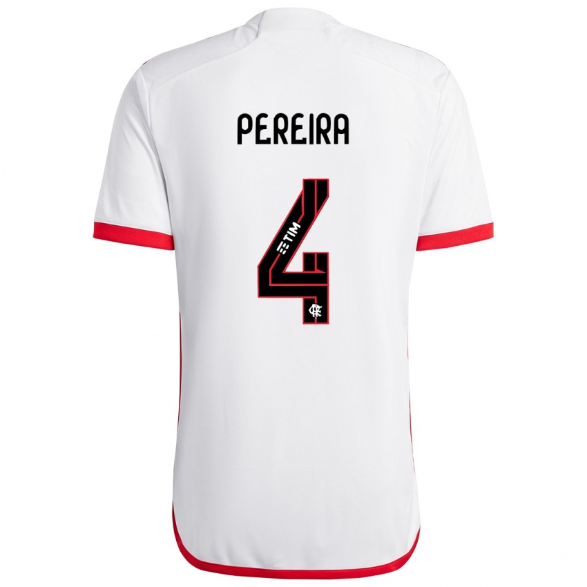 Kinder Leo Pereira #4 Weiß Rot Auswärtstrikot Trikot 2024/25 T-Shirt Schweiz