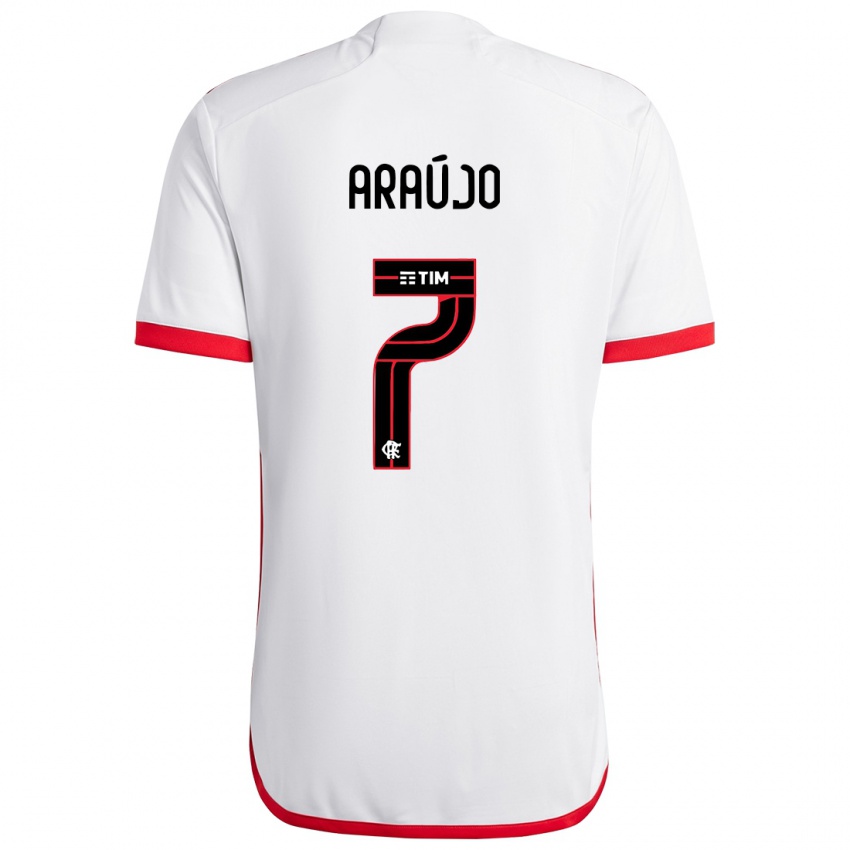 Kinder Luiz Araújo #7 Weiß Rot Auswärtstrikot Trikot 2024/25 T-Shirt Schweiz