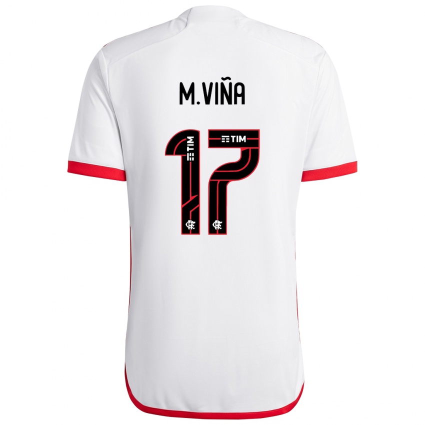 Kinder Matias Vina #17 Weiß Rot Auswärtstrikot Trikot 2024/25 T-Shirt Schweiz