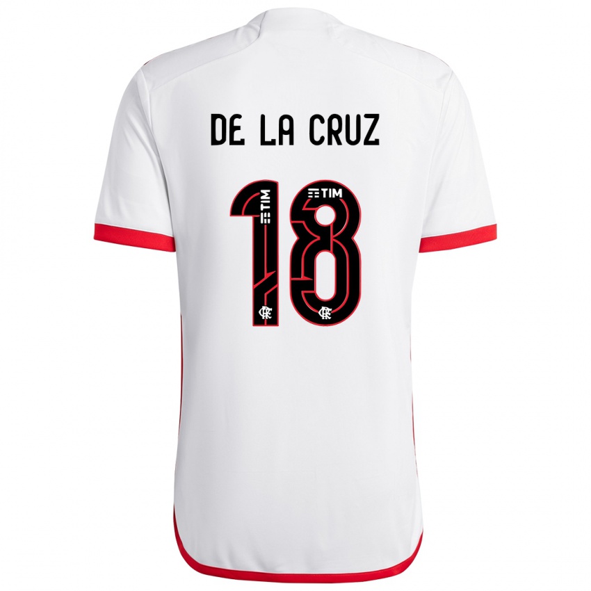 Kinder Nicolas De La Cruz #18 Weiß Rot Auswärtstrikot Trikot 2024/25 T-Shirt Schweiz