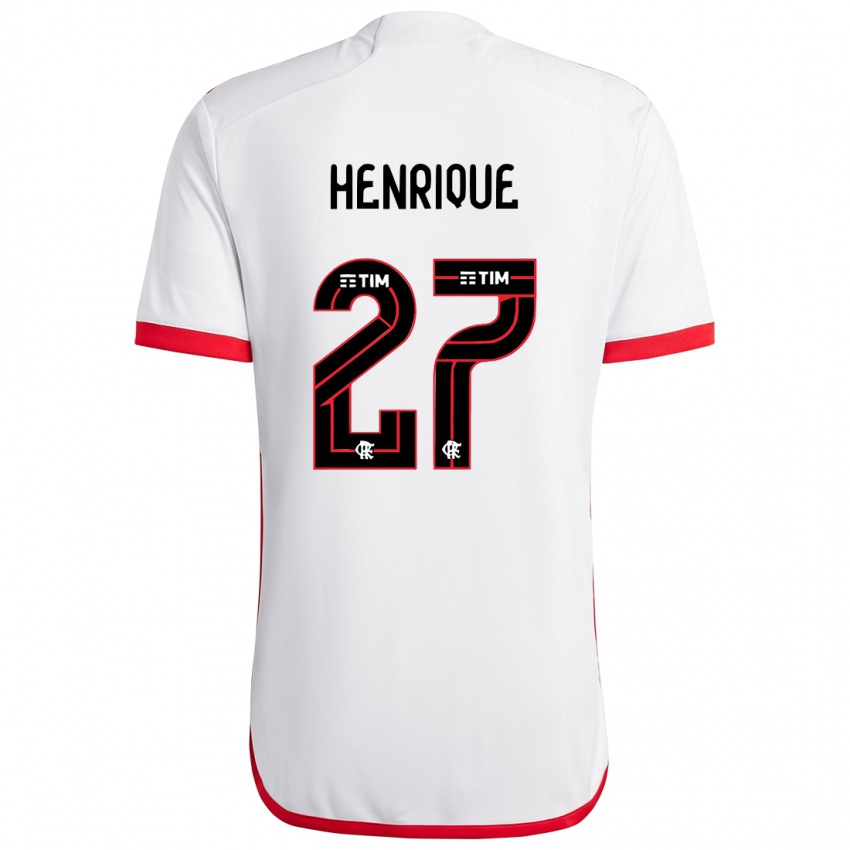 Kinder Bruno Henrique #27 Weiß Rot Auswärtstrikot Trikot 2024/25 T-Shirt Schweiz