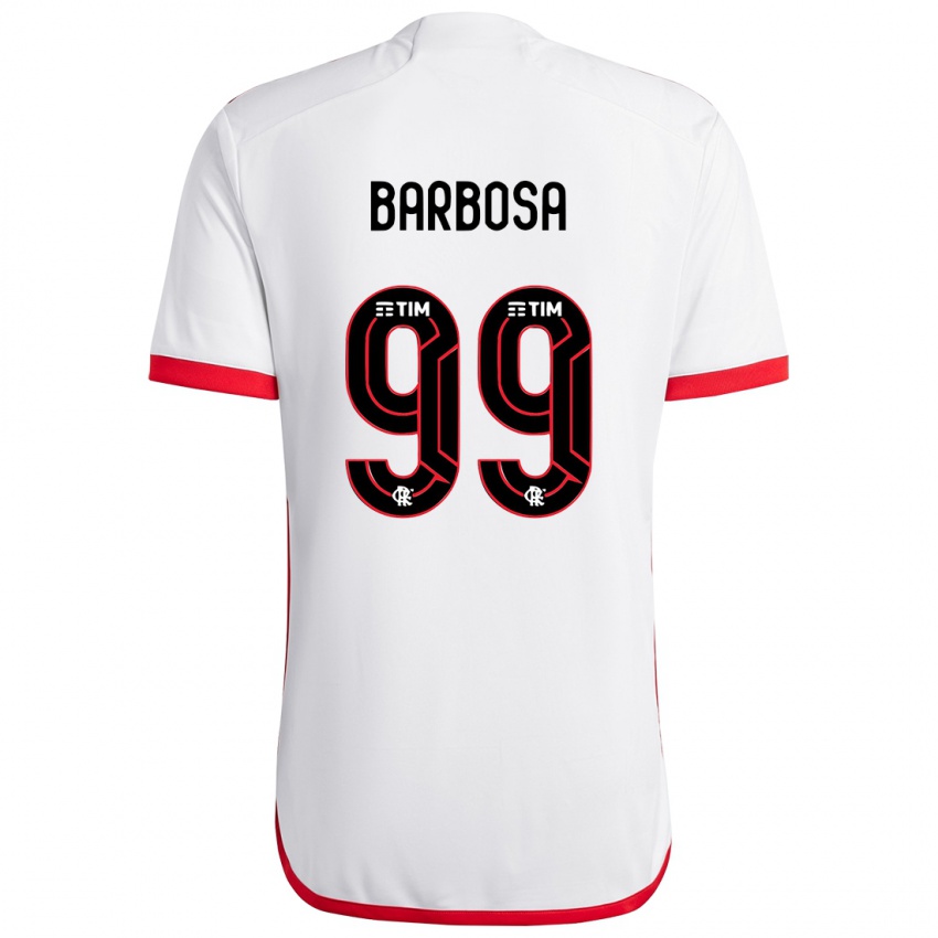 Kinder Gabriel Barbosa #99 Weiß Rot Auswärtstrikot Trikot 2024/25 T-Shirt Schweiz