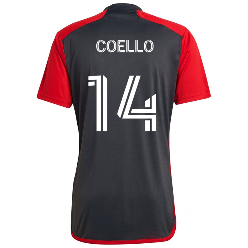 Herren Alonso Coello #14 Grau Rot Heimtrikot Trikot 2024/25 T-Shirt Schweiz