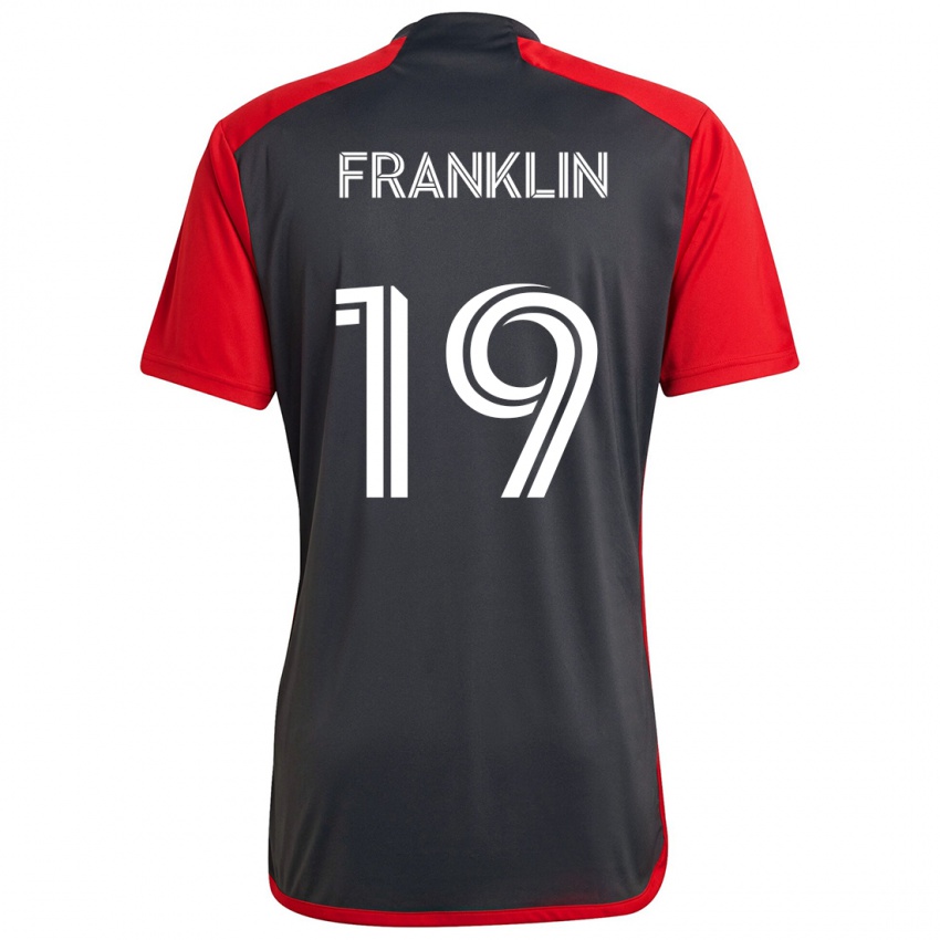 Herren Kobe Franklin #19 Grau Rot Heimtrikot Trikot 2024/25 T-Shirt Schweiz