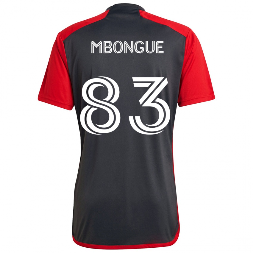 Homme Maillot Hugo Mbongue #83 Rouge Gris Tenues Domicile 2024/25 T-Shirt Suisse