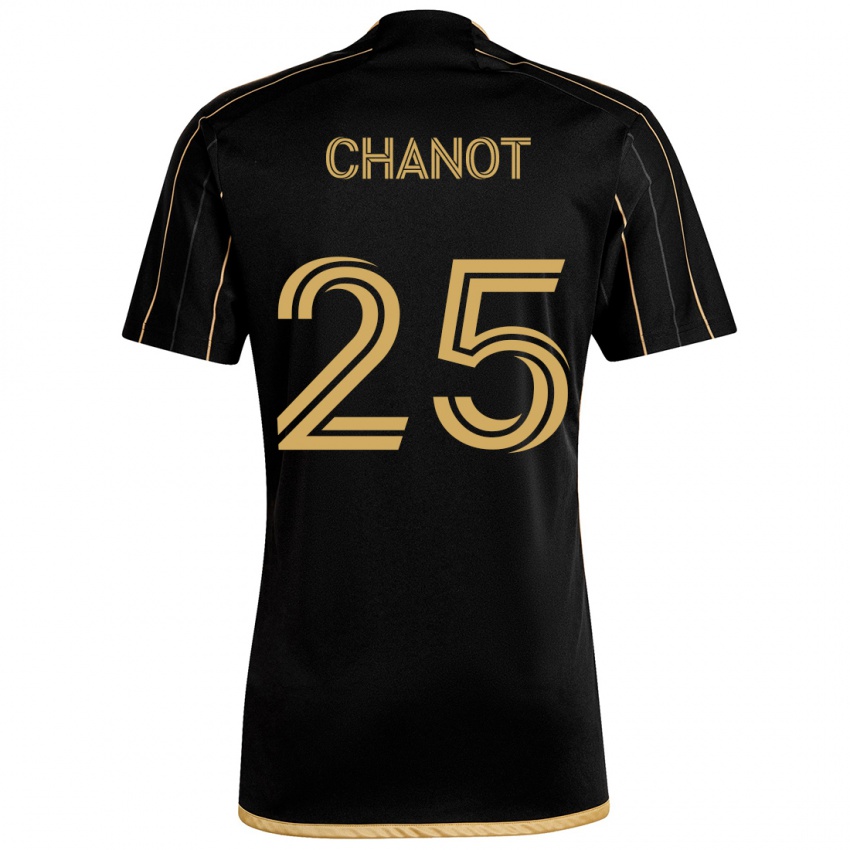 Herren Maxime Chanot #25 Schwarzes Gold Heimtrikot Trikot 2024/25 T-Shirt Schweiz