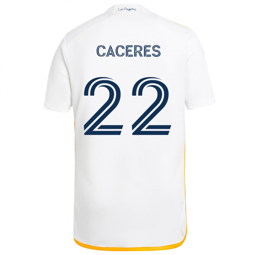 Herren Martín Cáceres #22 Weiß Gelb Heimtrikot Trikot 2024/25 T-Shirt Schweiz