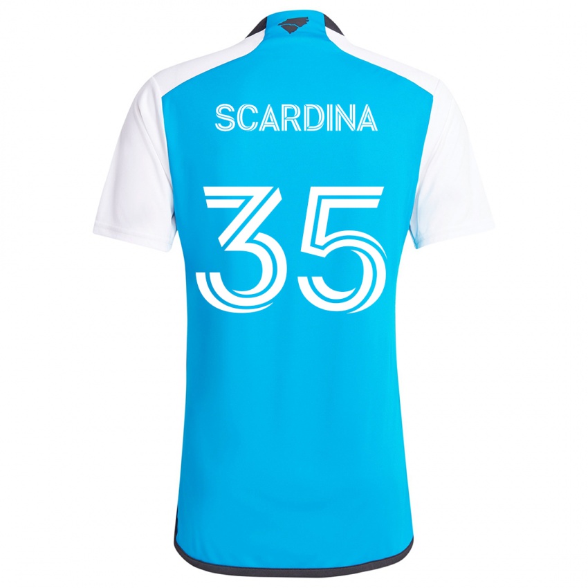 Herren Nick Scardina #35 Blau Weiss Heimtrikot Trikot 2024/25 T-Shirt Schweiz