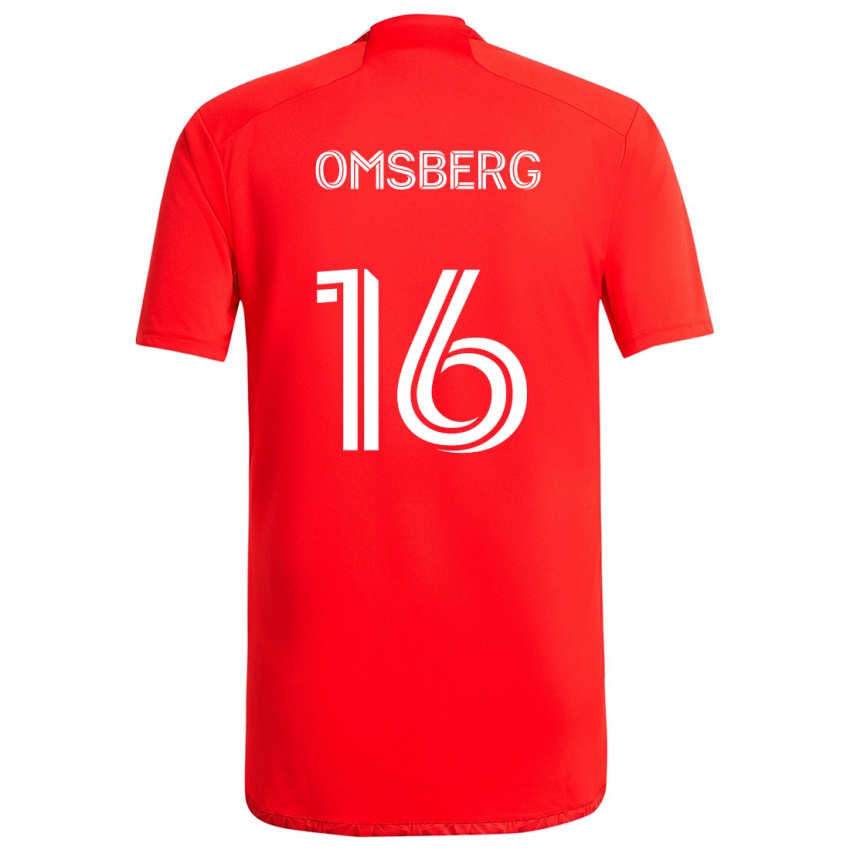 Homme Maillot Wyatt Omsberg #16 Rouge Blanc Tenues Domicile 2024/25 T-Shirt Suisse