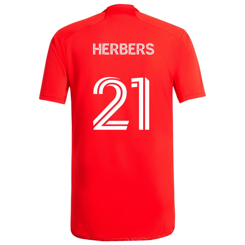 Herren Fabian Herbers #21 Rot-Weiss Heimtrikot Trikot 2024/25 T-Shirt Schweiz