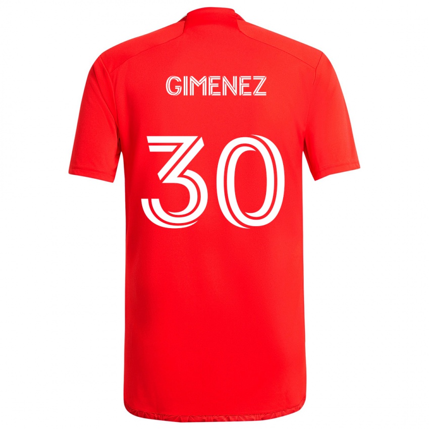 Homme Maillot Gastón Giménez #30 Rouge Blanc Tenues Domicile 2024/25 T-Shirt Suisse