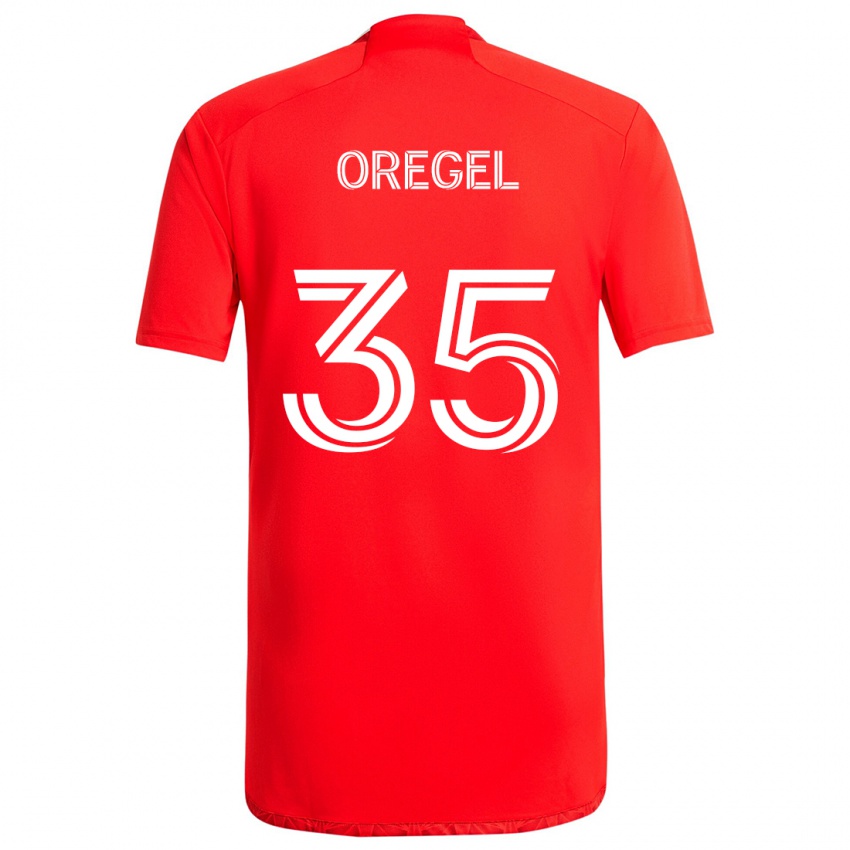 Homme Maillot Sergio Oregel #35 Rouge Blanc Tenues Domicile 2024/25 T-Shirt Suisse