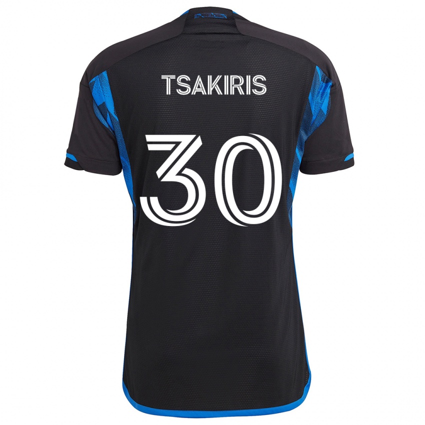 Herren Niko Tsakiris #30 Blau Schwarz Heimtrikot Trikot 2024/25 T-Shirt Schweiz