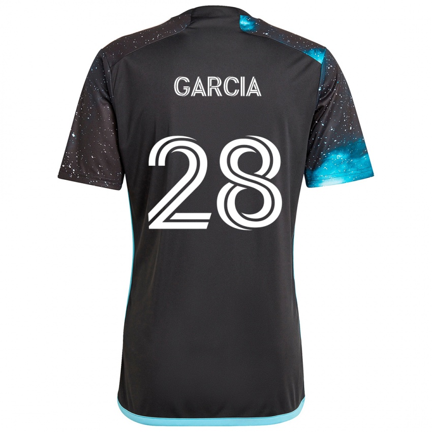 Herren Mender García #28 Schwarz Blau Heimtrikot Trikot 2024/25 T-Shirt Schweiz