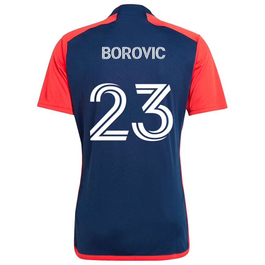 Homme Maillot Luka Borovic #23 Bleu Rouge Tenues Domicile 2024/25 T-Shirt Suisse