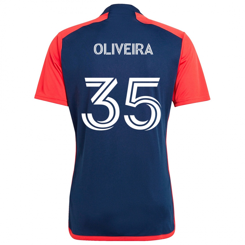 Homme Maillot Cristiano Oliveira #35 Bleu Rouge Tenues Domicile 2024/25 T-Shirt Suisse