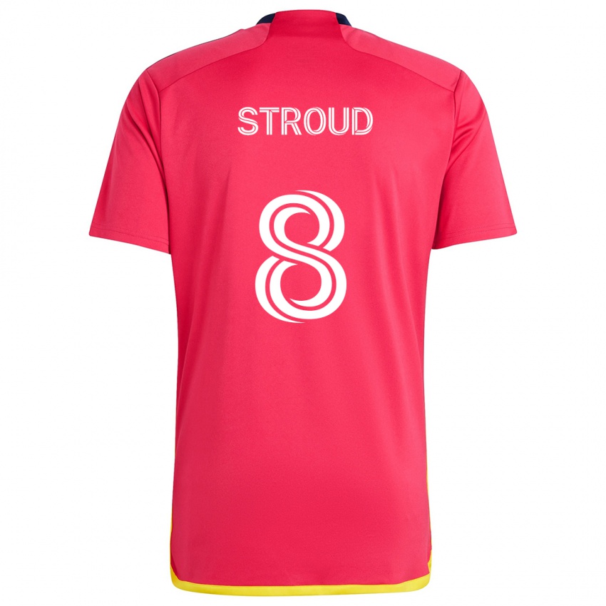 Homme Maillot Jared Stroud #8 Rouge Bleu Tenues Domicile 2024/25 T-Shirt Suisse