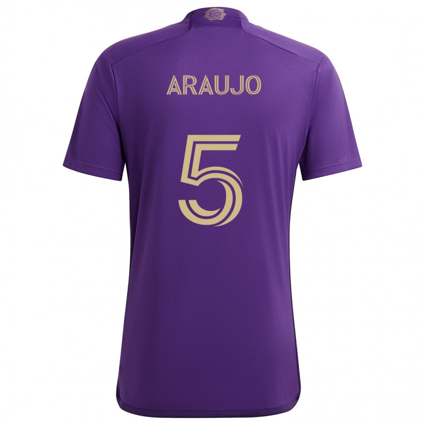 Herren César Araújo #5 Lila Gelb Heimtrikot Trikot 2024/25 T-Shirt Schweiz