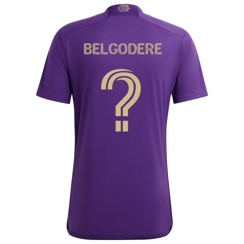 Herren Matthew Belgodere #0 Lila Gelb Heimtrikot Trikot 2024/25 T-Shirt Schweiz