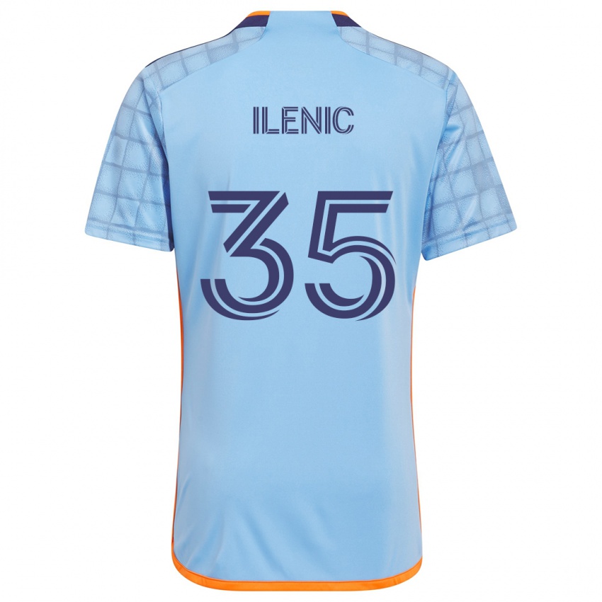 Herren Mitja Ilenic #35 Blau Orange Heimtrikot Trikot 2024/25 T-Shirt Schweiz