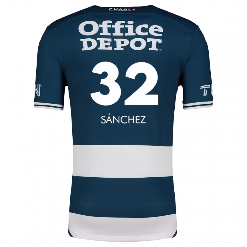 Homme Maillot Carlos Sánchez #32 Bleu Blanc Tenues Domicile 2024/25 T-Shirt Suisse