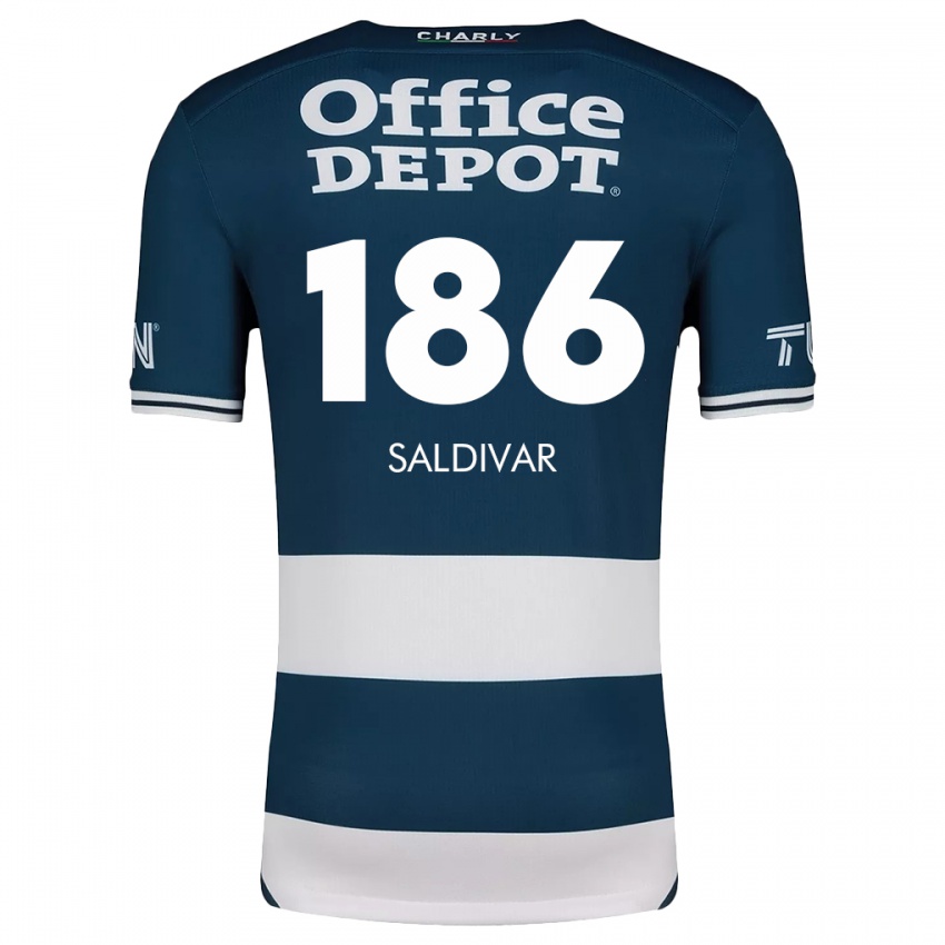 Homme Maillot José Saldívar #186 Bleu Blanc Tenues Domicile 2024/25 T-Shirt Suisse