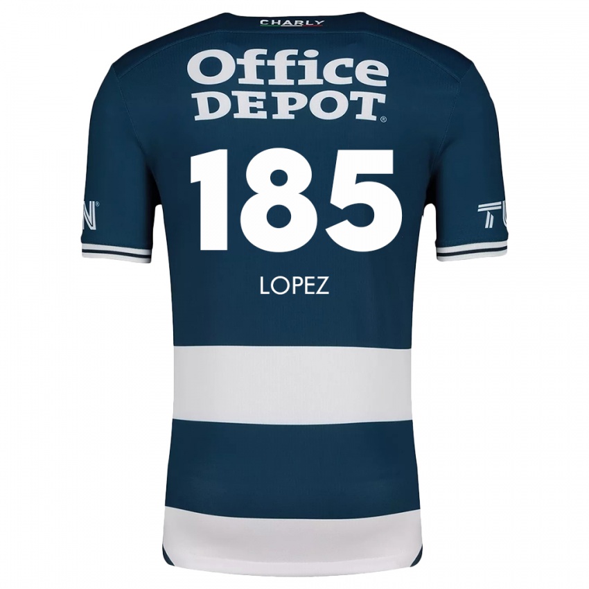 Homme Maillot René López #185 Bleu Blanc Tenues Domicile 2024/25 T-Shirt Suisse