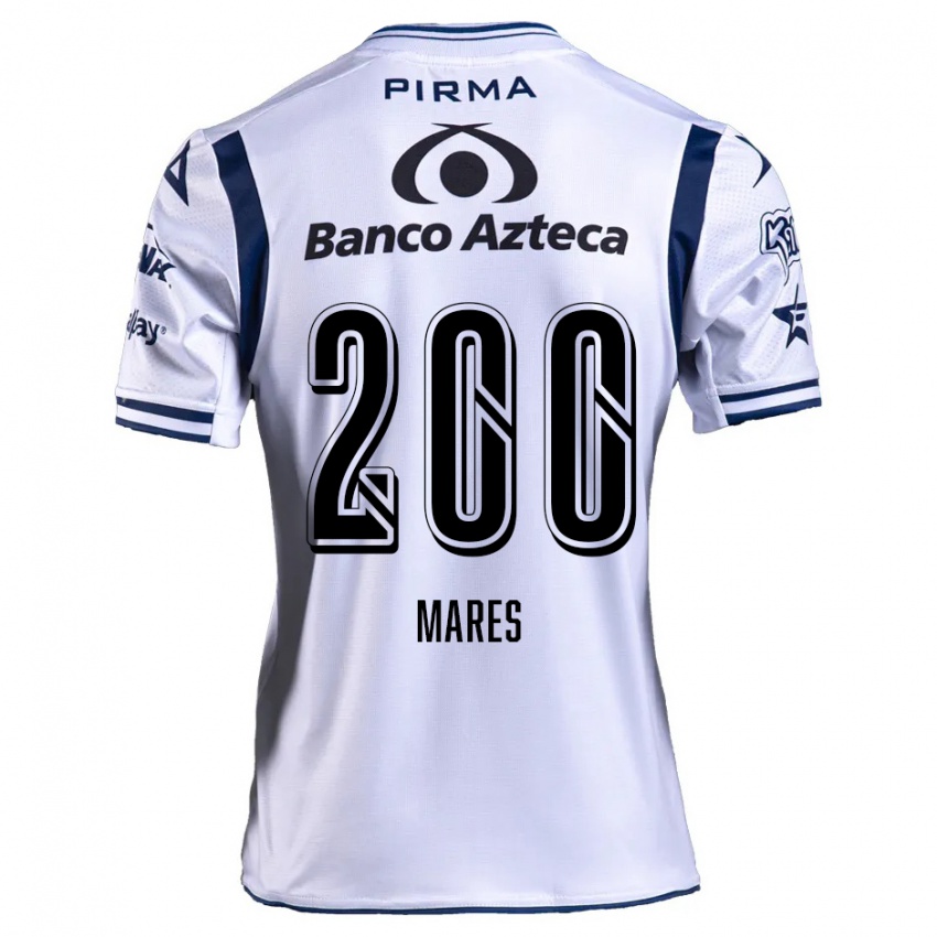 Homme Maillot Cristian Mares #200 Blanc Bleu Marine Tenues Domicile 2024/25 T-Shirt Suisse