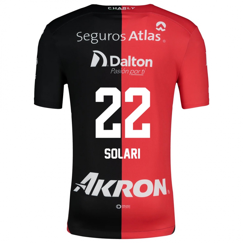 Herren Augusto Solari #22 Rot Schwarz Heimtrikot Trikot 2024/25 T-Shirt Schweiz